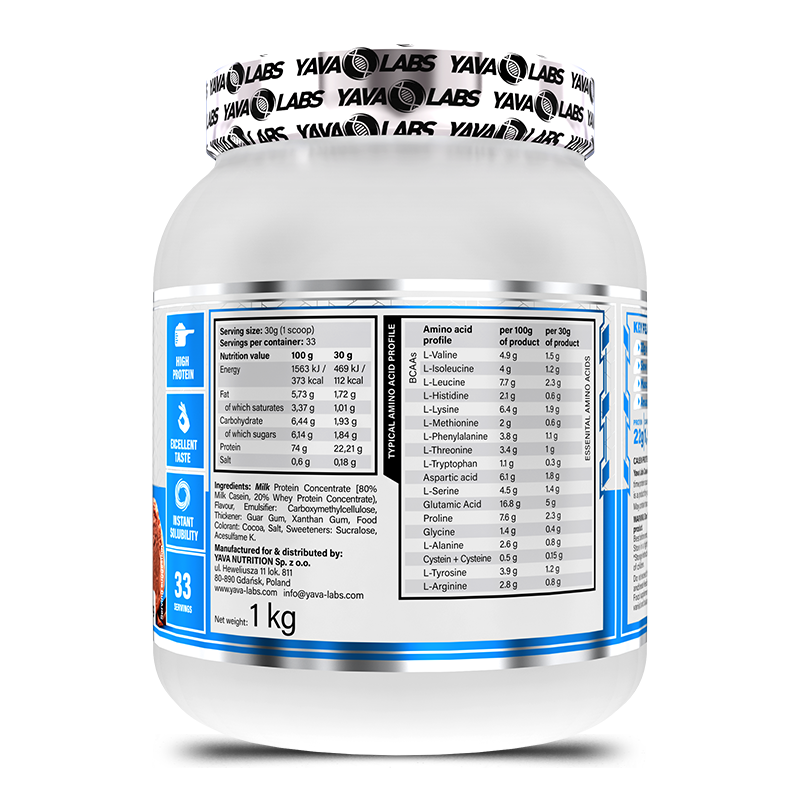 YAVA LABS - CASEINE PROTEINE - 1KG