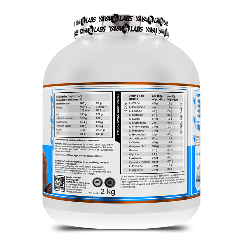 YAVA LABS - CASEINE PROTEINE - 2 KG